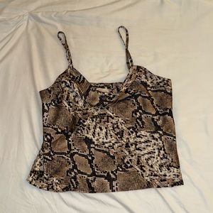 Satin cowl neck snakeskin top size 12 (L)